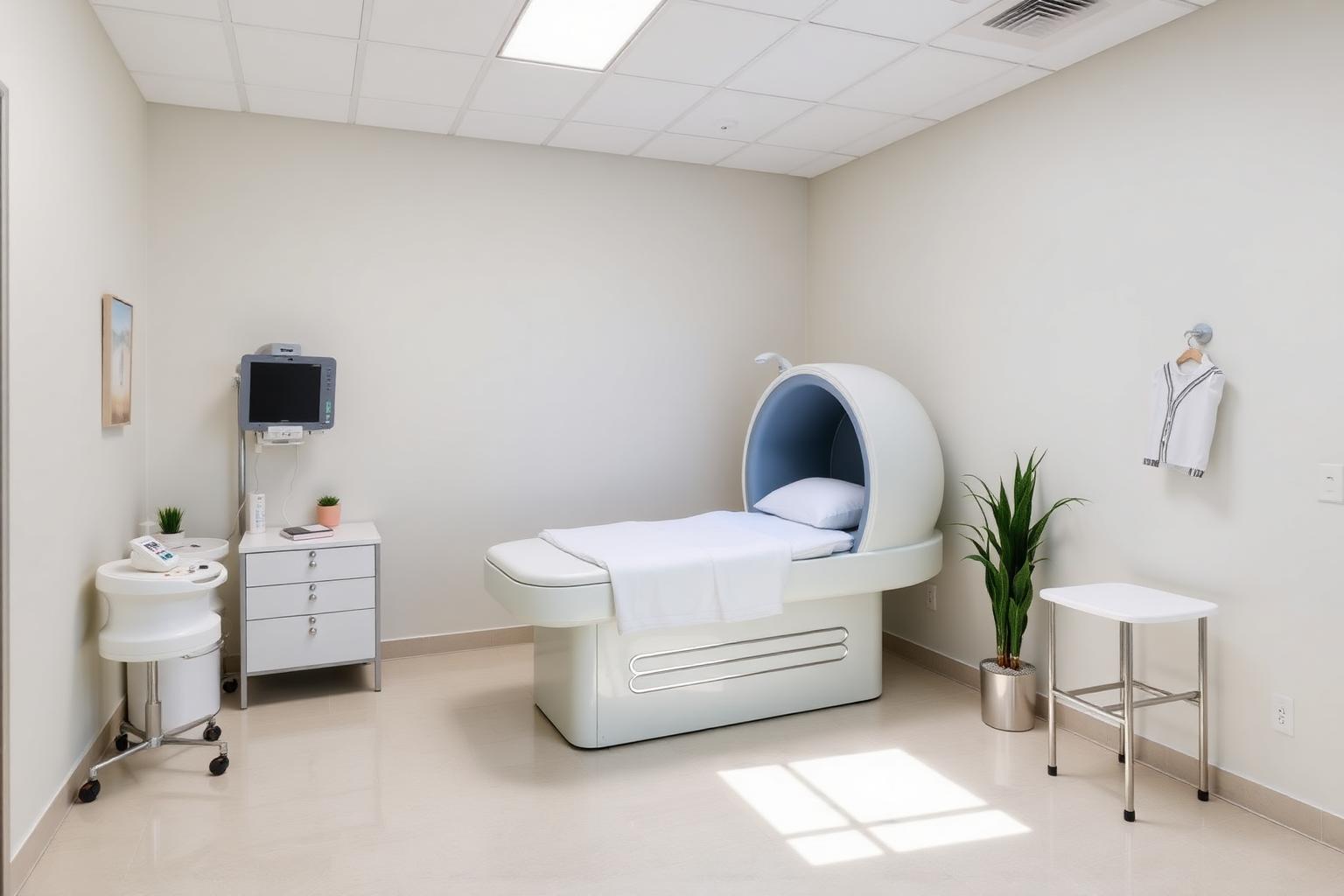 Comfortable hyperbaric oxygen therapy chamber at HBOT Now